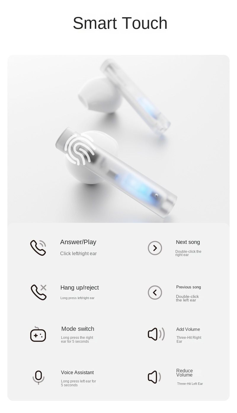 LIUP Pods - Night Glow Sand TWS Earbuds Bluetooth V5.4 13mm HIFI Drivers AI Active Noise Cancelling | 6+30h Playtime_voghion.com