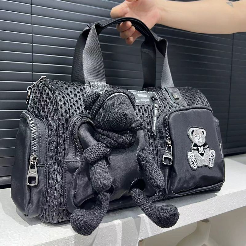 Damenmode Bär Handtasche Multi-Pocket Splicing Patch Puppe Eine Schulter Umhängetasche_voghion.com