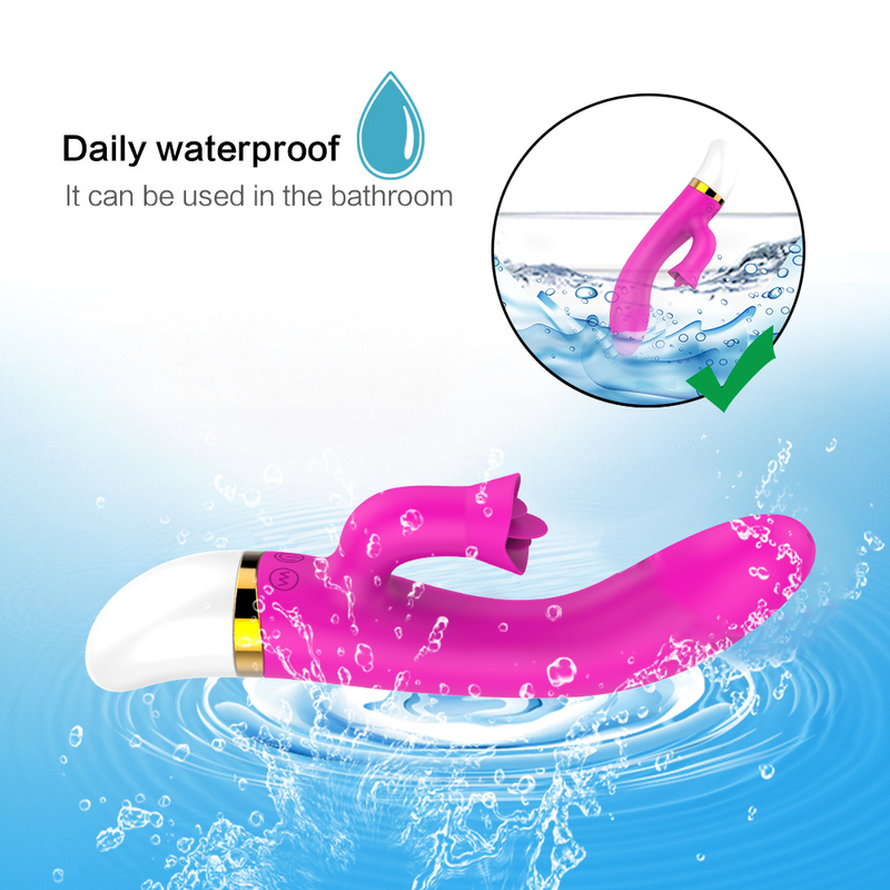 Clitoris Vibrating Oral Massager Tongue Licking Rabbit Vibrators For Women USB Charge Double Motor Vibrato_voghion.com