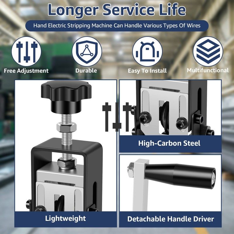 1-70mm Manual Stripper/Drill Powered Stripping Tool Portable Copper Scrap Wire Stripper_voghion.com