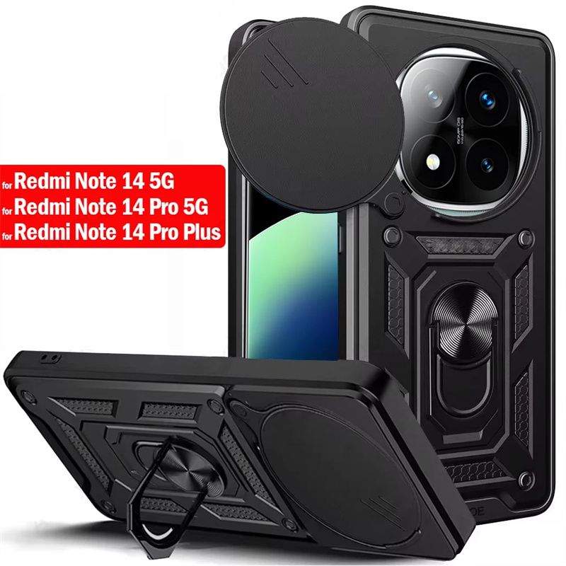 Custodia magnetica per Xiaomi Note 14 13 12 11 10 9 Pro Plus 5G 12S con protezione per obiettivo della fotocamera scorrevole e Redmi 14C 13C 12C._voghion.com