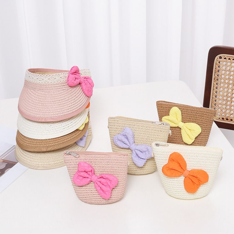 Cappello estivo in paglia per bambini, cappello da bambina con parte superiore vuota, protezione solare da spiaggia_voghion.com