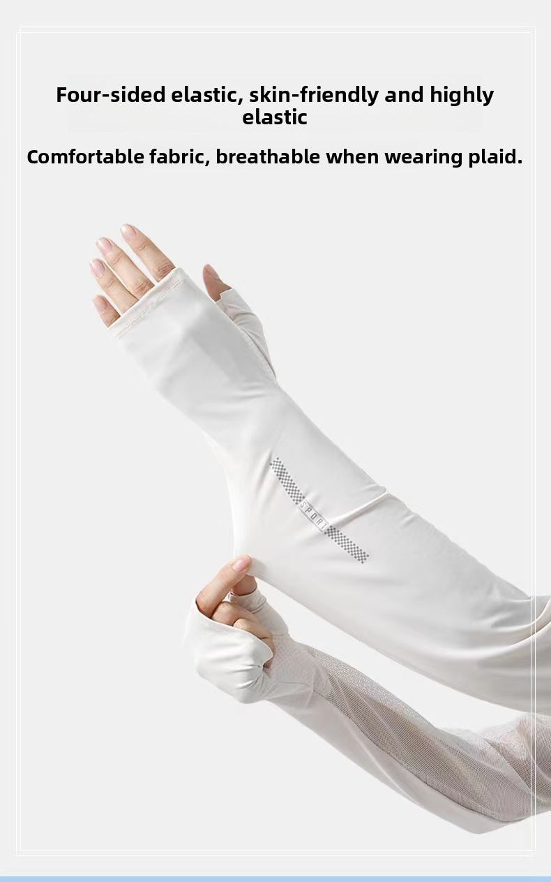 Maniche in seta ghiacciata per donna, estive, nuove, per viaggi all'aperto, ciclismo, sport, protezione solare UV, leggere, ad asciugatura rapida, semplici_voghion.com