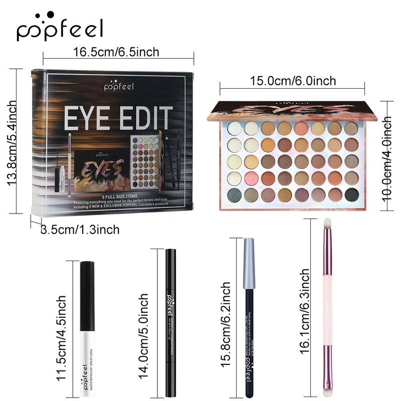Make-up-Sets POPFEEL 40-Farben-Lidschattenpalette, Mascara, Lidschattenpinsel, Eyeliner, Augenbrauenstift-Kombinationsset, unverzichtbar für Anfänger_voghion.com