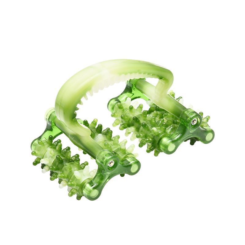 Zweifarbiger Heimgebrauch für Taille, Rücken und Beine, manuelles Muskelmassagegerät von Moon-Cart mit Wolfszahnrolle_voghion.com