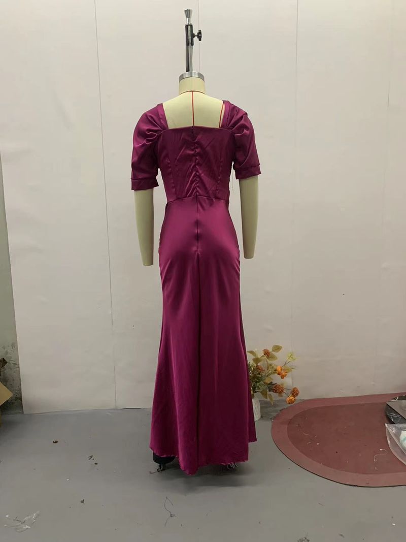 Vestito aderente, lungo, corto, a pois, con spalle scoperte, mini, midi, autunnale, economico, con cerniera, stampato, antirughe e traspirante._voghion.com