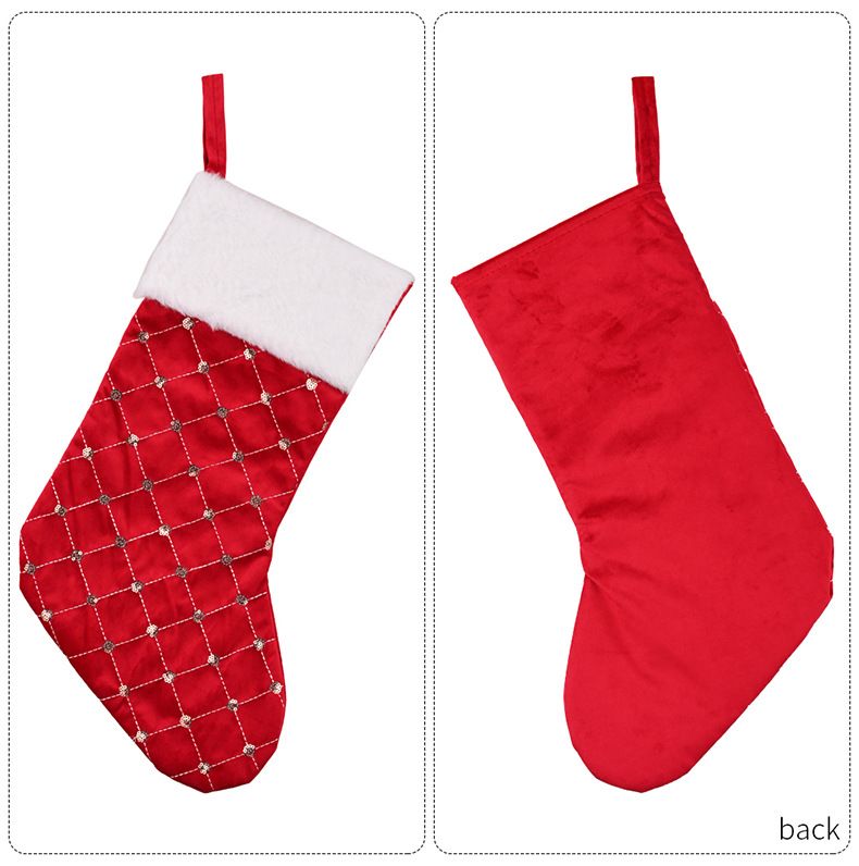 Home & Garden New Christmas Decoration High-end Christmas Stocking Red Christmas Stocking Gift Bag Tree Hanging Gift Socks_voghion.com