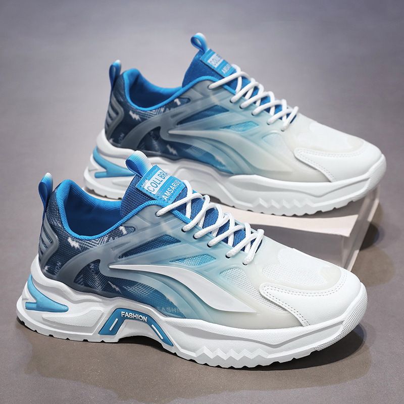 Scarpe da corsa casual sportive con suola spessa versatili da uomo, in mesh traspirante, versione coreana, estive, per papà_voghion.com