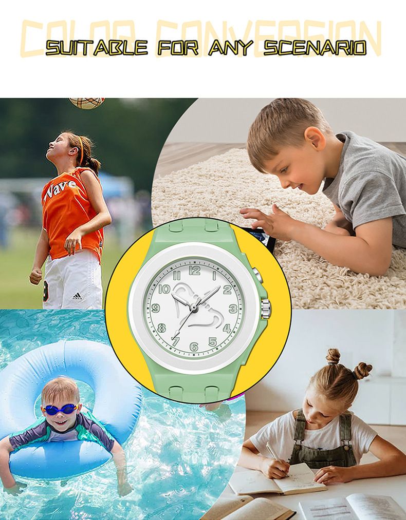 Kids' Digital Quartz Watch With Zodiac Design, Glow In The Dark, Water Resistant, Fashionable Student Wristwatch For Boys And Girls_voghion.com