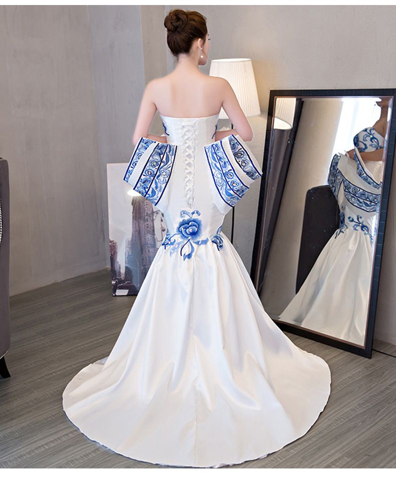 Trägerloses Meerjungfrauen-Abendkleid – Elegantes, langes Abendkleid für Bankette, Moderationen und Red-Carpet-Events_voghion.com