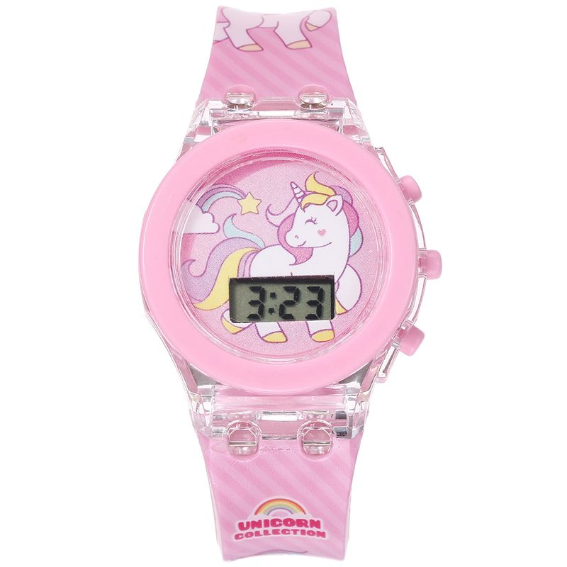 Orologi per bambini Orologio luminoso per bambini Unicorno Orologio elettronico luminoso in silicone con cinturino (2 pezzi/set)_voghion.com