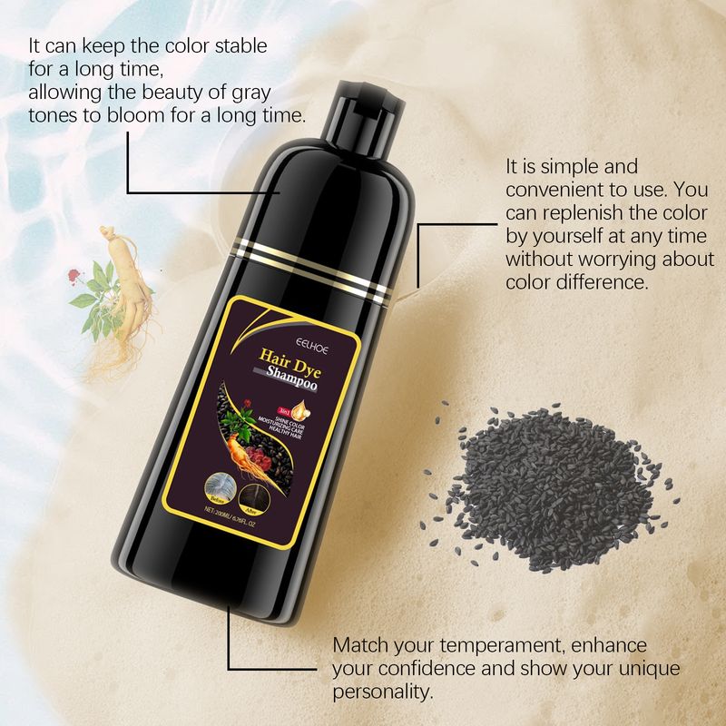 EELHOE Hair Shampoo, Plant Extract Care DIY Lasting Color Hair Cleansing Herbal Essence Shampoo_voghion.com