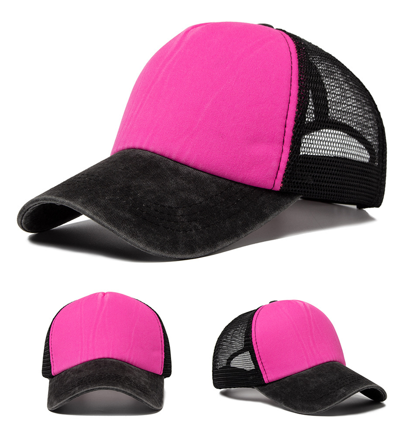 New Custom  Mesh Baseball Cap for Women Men Embroidery Picture Print Hat Summer Sun Hats Unisex Fluorescence Snapback_voghion.com