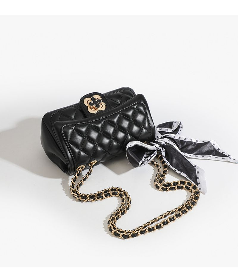 einzelne Schulter kleine quadratische Rhombus Umhängetasche Xiaoxiangfeng Mode Nischenkette Tasche_voghion.com