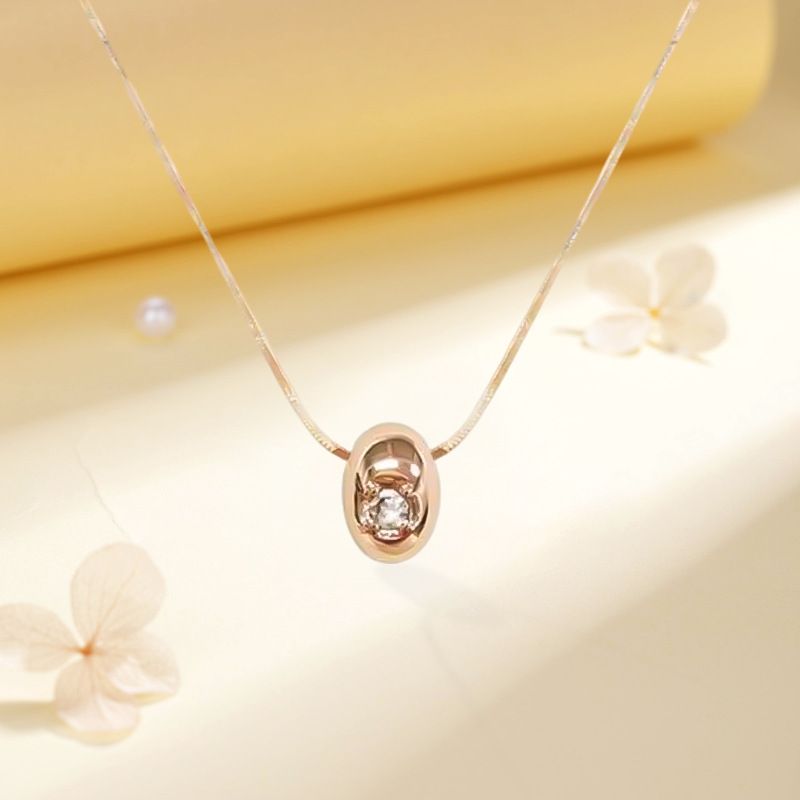 Collana con berretto geometrico minimalista da donna in argento sterling S925, semplice, di alta qualità, versatile, con catena per clavicola, all'ingrosso_voghion.com