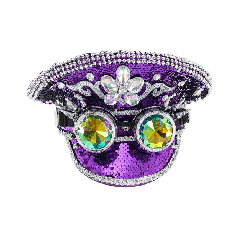 Chapeau de performance à large bord pour discothèque, thème de bar cosplay, punk, rivet, fan de l'armée_voghion.com