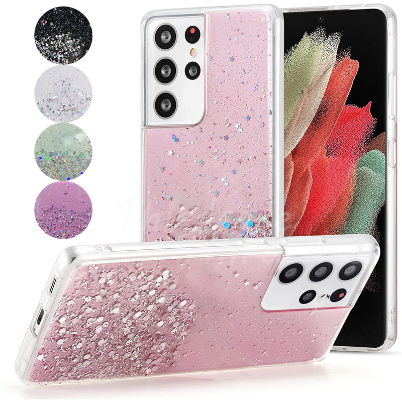 Glitterhoes met pailletten voor Samsung S22 Ultra S8 S9 S10E S20 Plus, zachte siliconenhoes voor Galaxy S21 S20 FE S22 Plus S10 Lite B_voghion.com