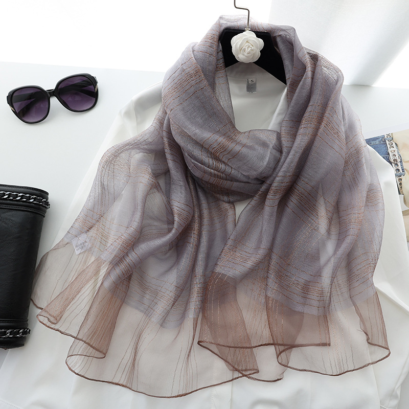 r autumn and winter new version of silk blended scarf female mulberry silk gold and silver silk long shawl dual-use silk scarf_voghion.com