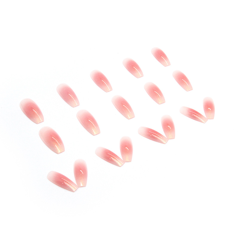 Einfaches Rosa, 24 Stück, künstliche falsche Nägel, tragbar, Glitzer, künstliche Nägel, Ballerina, vollständige Abdeckung, Nagelspitzen, zum Aufdrücken auf N_voghion.com