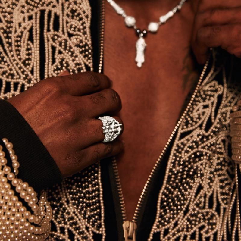 Dollar Sign Full Diamond Ring Hip Hop Men_voghion.com