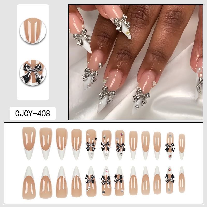Unghie finte lunghe e pieghevoli - Eleganti unghie finte estive con colla e cuscinetti in gel, stile dolce, oltre 50 colori, unghie finte riutilizzabili per le donne_voghion.com