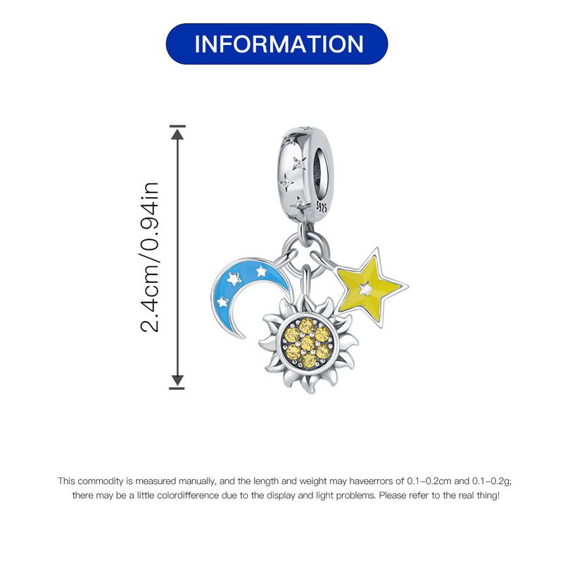 Bijoux pour femmes en argent sterling 925 avec perles, bracelet, collier, accessoires de bracelet, pendentif lumineux en forme d'étoile et de lune_voghion.com