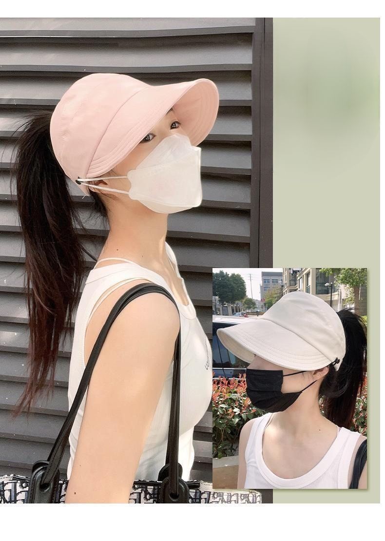 Cappello da pescatore snellente con visiera parasole dello stesso stile di Ruth, con parte superiore aperta, che può essere appesa alla maschera._voghion.com