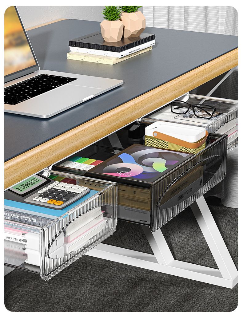 Home Improvement Desktop Diverses Dësch Stationery onsichtbar Lagerung ouni Punchen ënner dem Dësch Tirang Rack hängend Auszéie Späicherkëscht_voghion.com