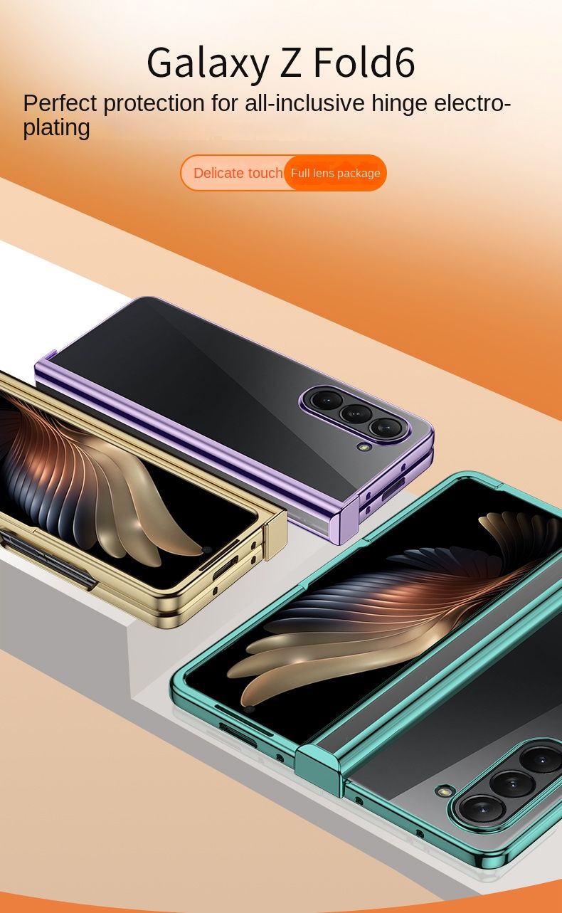 Custodia trasparente elettrolitica per telefono Samsung Galaxy Z Fold 6 5 4 3 Fold6 Fold5 Fold4 Fold3 Cerniera protettiva_voghion.com