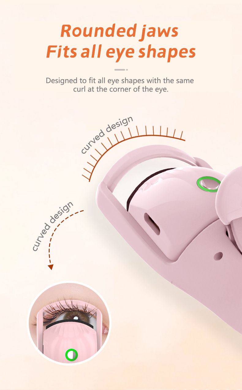 Nouveau modèle 2025 de bigoudi avec faux recourbe-cils intégré, chauffage électrique, recourbe-cils, mini-appareil portable et durable_voghion.com