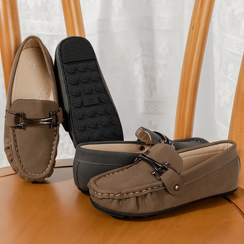Boys' Lightweight Slip-On Loafer Shoes Comfortable Non-Slip Flats for Wedding Party - All Seasons_voghion.com