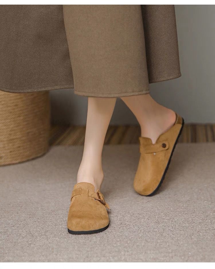 Pantofole da donna in tessuto con punta piatta, alla moda, con suola piatta, taglia grande_voghion.com