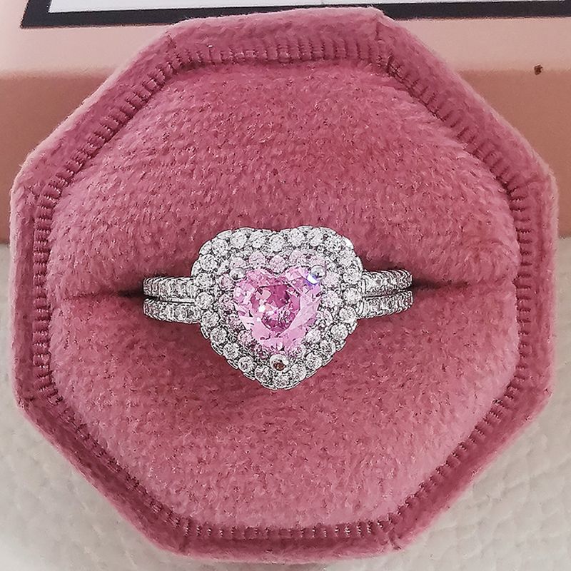 Exaggerated Plain Pink Niche High-end Non-fading Combination Ring For Women Z2_voghion.com