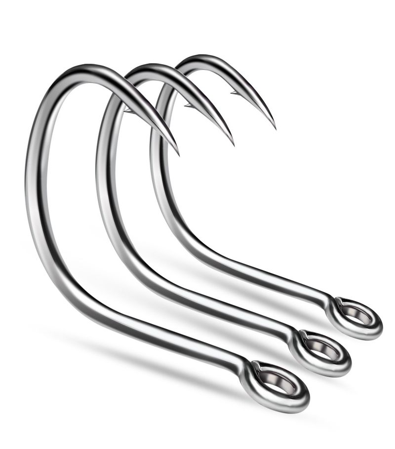 Stacheldraht High Carbon Steel Single Sea Slow Jigging Hook Bootshaken mit Loch und Schlaufe Angelzubehör_voghion.com