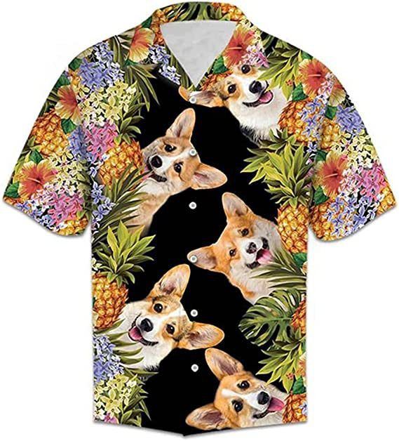 Lockeres Freizeithemd im 3D-Digitaldruck mit Golden Retriever-Motiv im Strandurlaubsstil für Herren_voghion.com