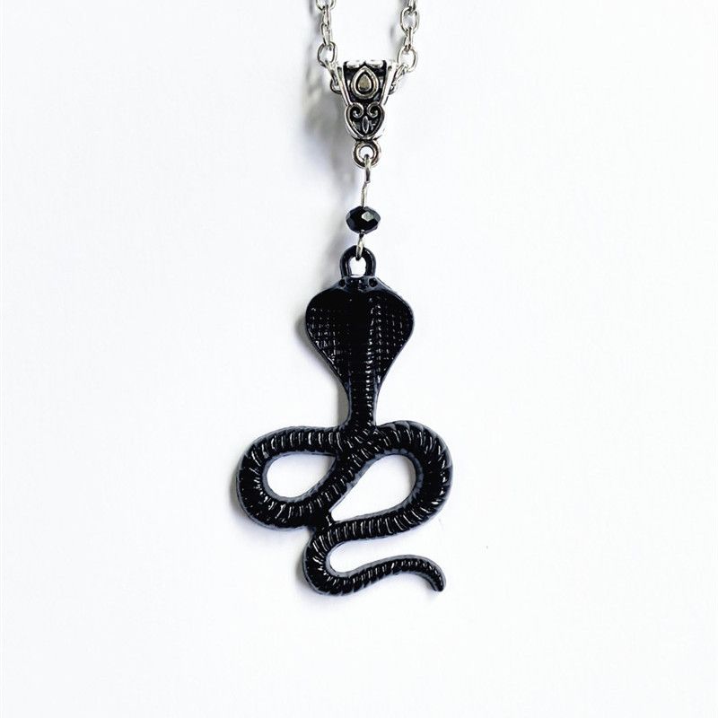 Victoriaanse zwarte slangenketting voor dames_voghion.com