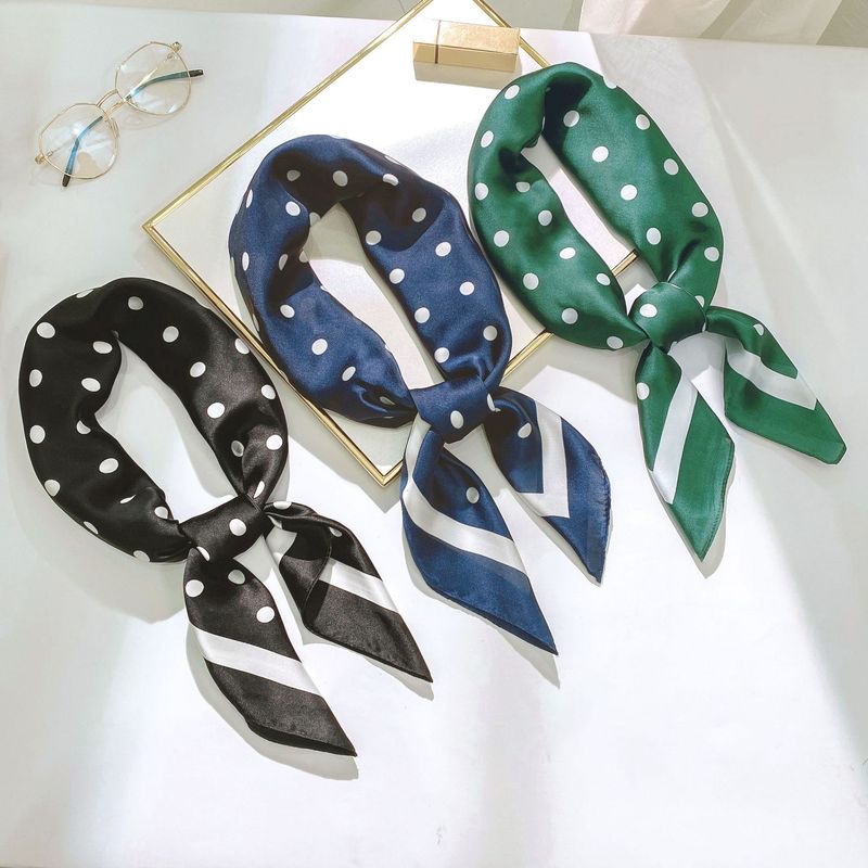 Gestreifter süßer Chiffon-Quadrat-Haarband für Damen, professioneller kleiner Schal_voghion.com