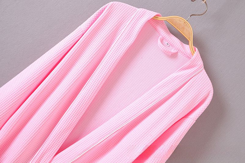 Hotel spring and summer couple waffle bathrobe soft cotton bathrobe hot spring nightgown with extra large size_voghion.com