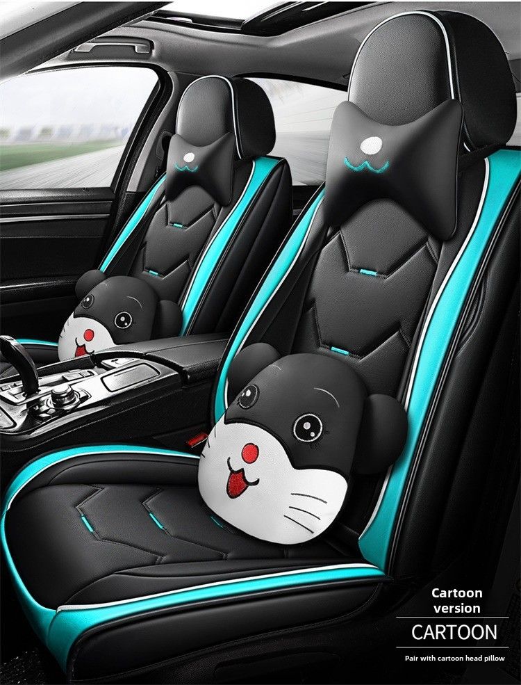 Automobilio pagalvė „Four Seasons“ tinka mielas „viskas įskaičiuota“ sėdynės užvalkalas Vasarinis visiškai uždaras sėdynės pagalvėlė Goddess odinis sėdynės užvalkalas Naujas_voghion.com