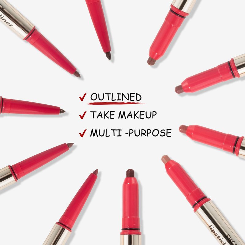 Lip Liner Double Headed Lipstick Lip Liner Two In One Multi Color Matte Long Lasting Lip Plumping Non Fading Hook Liner Pen_voghion.com