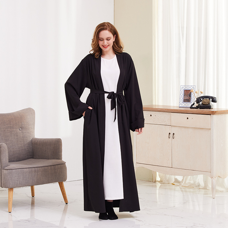 Women's Middle East Dubai dress explosion net color lace cardigan robe_voghion.com