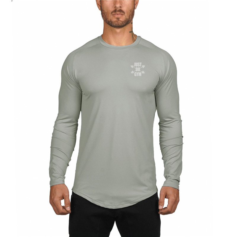 Herren Quick Dry Mesh Langarm T-Shirt Herbst Winter American Tights Laufen_voghion.com