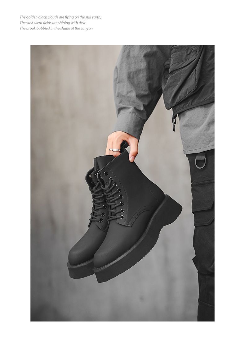 Martin Boots Herren Mittelstiefel Schwarz Tooling Chelsea Herrenstiefel_voghion.com
