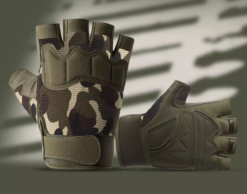 Guantes tácticos de media caña Uisex Sprig para verano, deportes al aire libre, ciclismo, escalada, antideslizantes, resistentes al desgaste y a los golpes._voghion.com