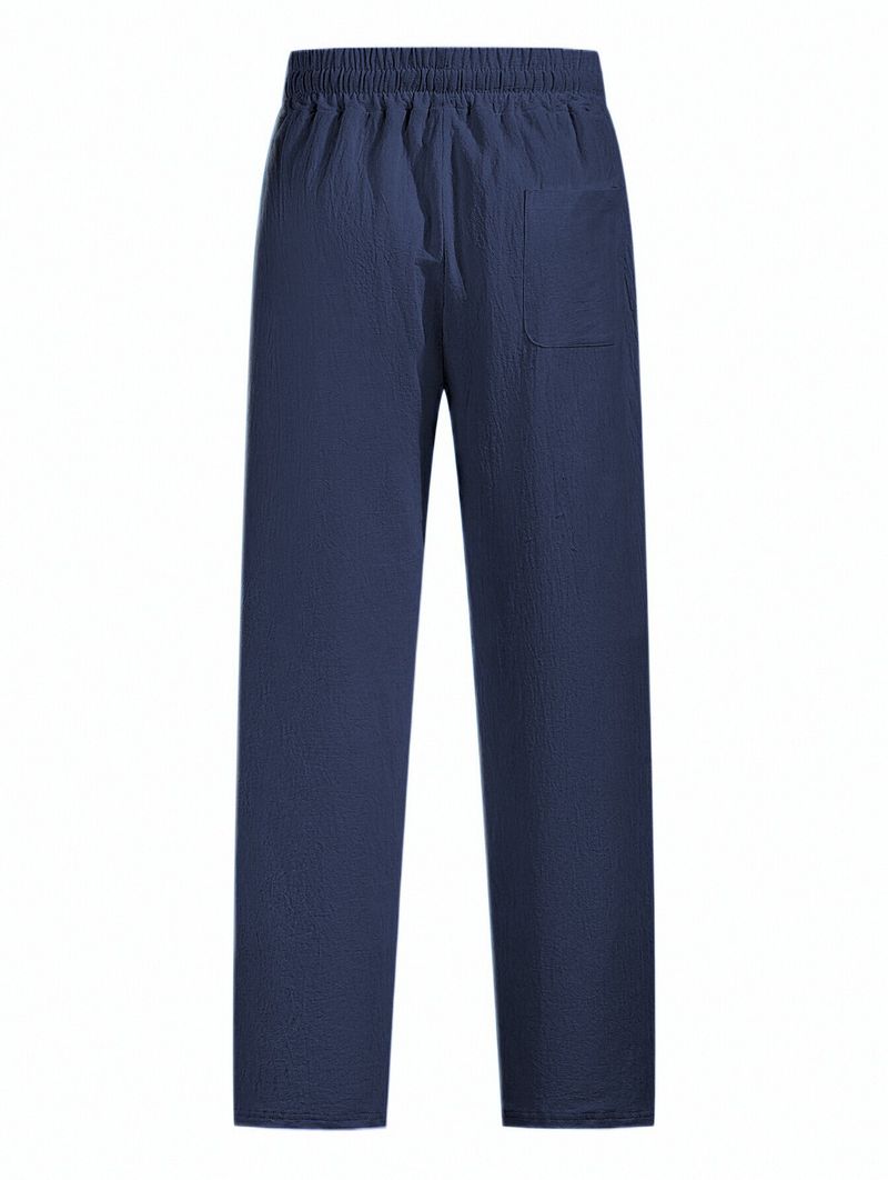 Men's Clothing Casual Trousers Linen Casual Pants Straight Leg Loose Fit Summer Lightweight Breathable Comfortable Trousers With Multiple Pockets_voghion.com