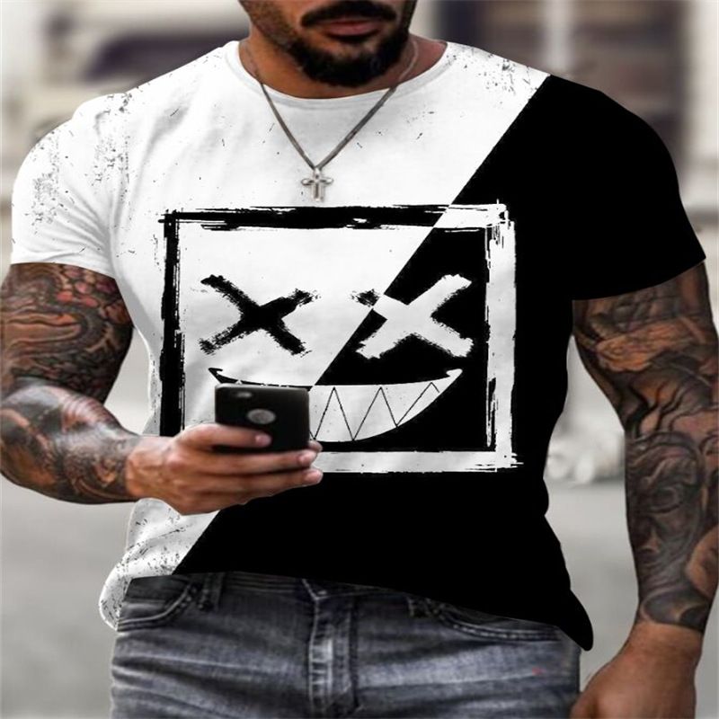 Sommer Neues lustiges trendiges kreatives kurzärmeliges T-Shirt für Männer_voghion.com