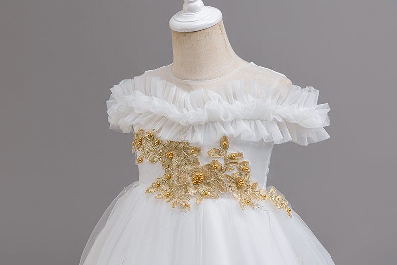 Kinderkleding Meisjes Strapless Trouwjurk Verjaardag Feest Prestaties Sleepjurk Kinderjurk_voghion.com