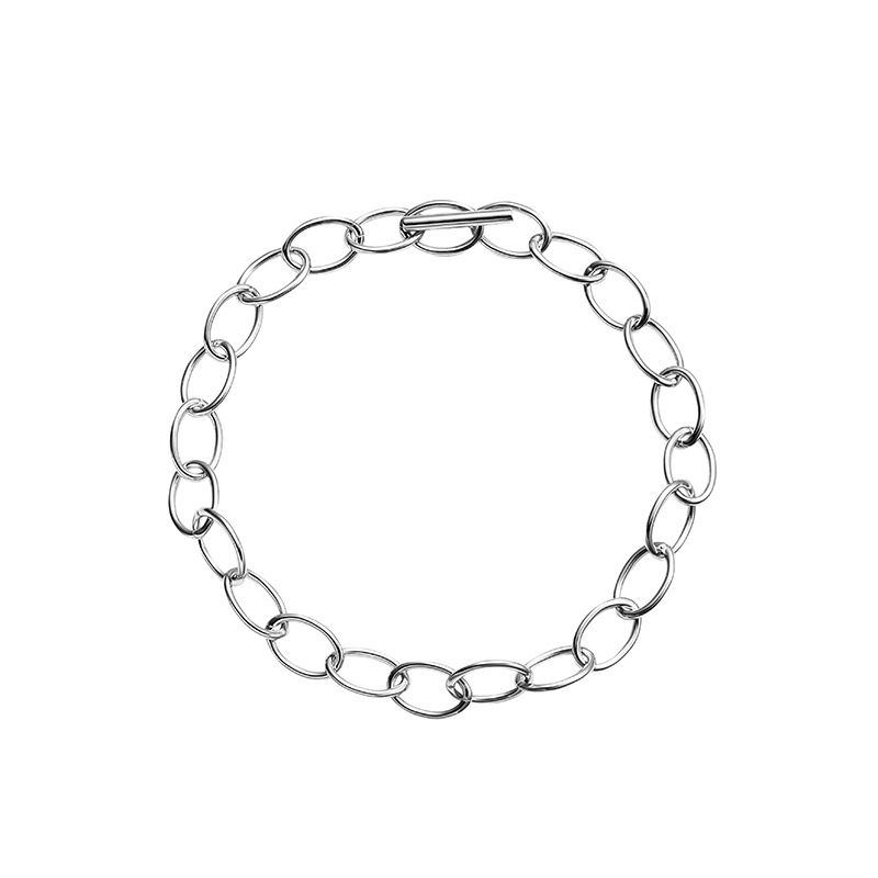 Han Yi Pure Women, Bracciale in argento con catena spessa, Bracciale cubano da uomo, Gioielli hip-hop_voghion.com