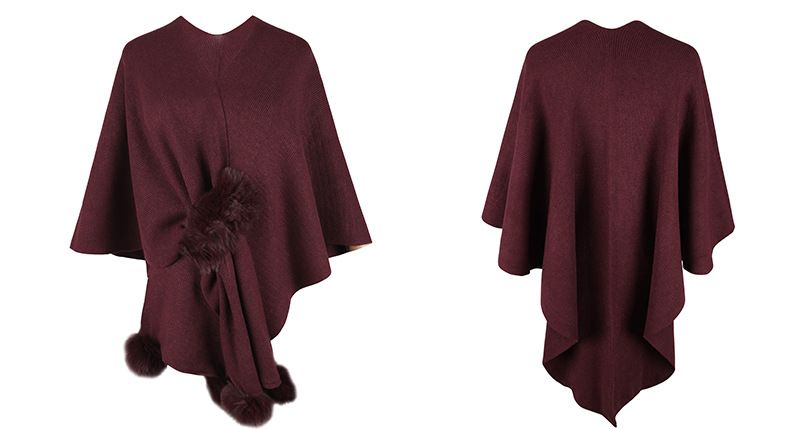 Pull cape Mao Qiu de couleur unie Yu 2024 automne/hiver nouveau cardigan tricoté châle pour femme_voghion.com