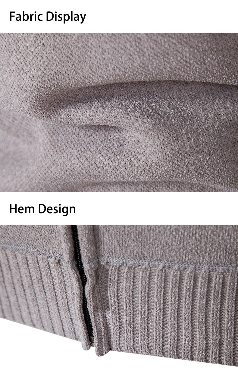 2023 winter men's sweater sweater cardigan high collar slim lapel trend thickened warm jacket_voghion.com